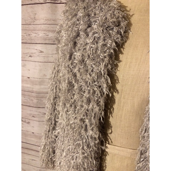 Zara shag fringe sweater jkt w/subtle sparkle - Picture 5 of 8